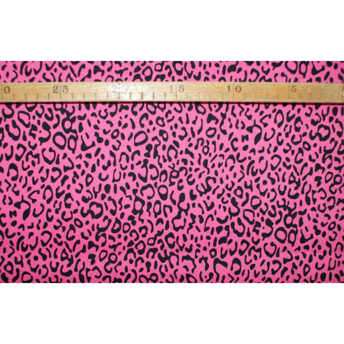 Twill- Pink/sort leopard