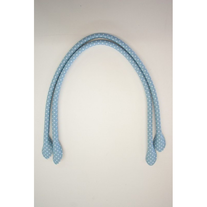 Taskehåndtag- Lys blå med prikker 70 cm